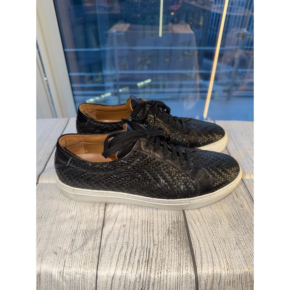 TAFT Sneaker Black Woven Leather EU 42 Low Top Men's Casual Lace-up Sneaker
